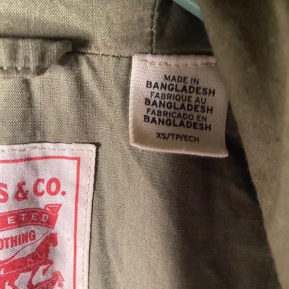 Levi's Jacket Women Size XS Military Utility Hooded Full Zip Epaulets Green - Picture 7 of 15